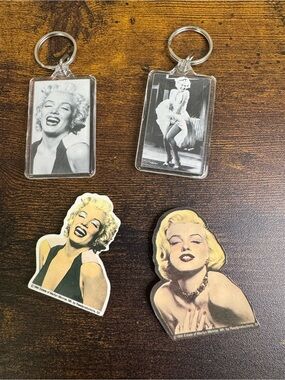 Vintage Marilyn Monroe Key Chain and Fridge Magnet Bundle